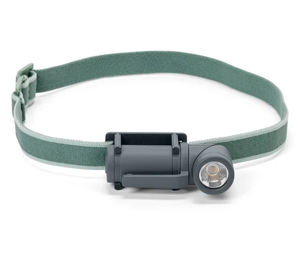 2-v-1 LED multifunkčná lampa s olivovo zeleným pásikom na hlavu.