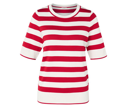 Pulóver z jemného úpletu, červeno-biele prúžky