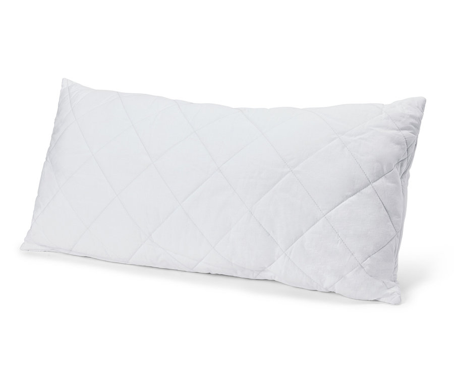 Biely vankúš Cell Solution® s rozmermi 80 x 40 cm s kosoštvorcovým prešívaním leží na bielom pozadí.