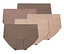 Päť kusov béžových nohavičiek "Magic Cut" leží na sebe.