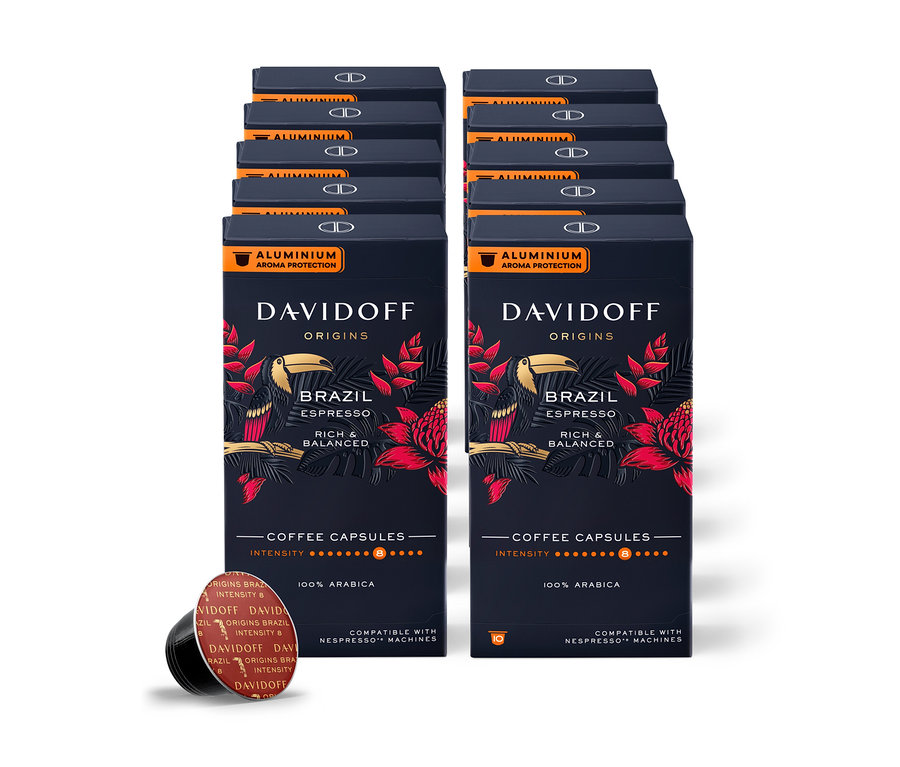 Balenie kapsúl DAVIDOFF CAFÉ ORIGINS Brazil.