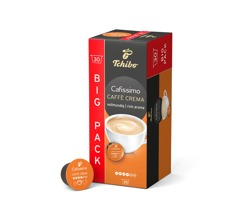 Na obrázku je balenie Cafissimo Caffè Crema vollmundig - 30 kapsúl.