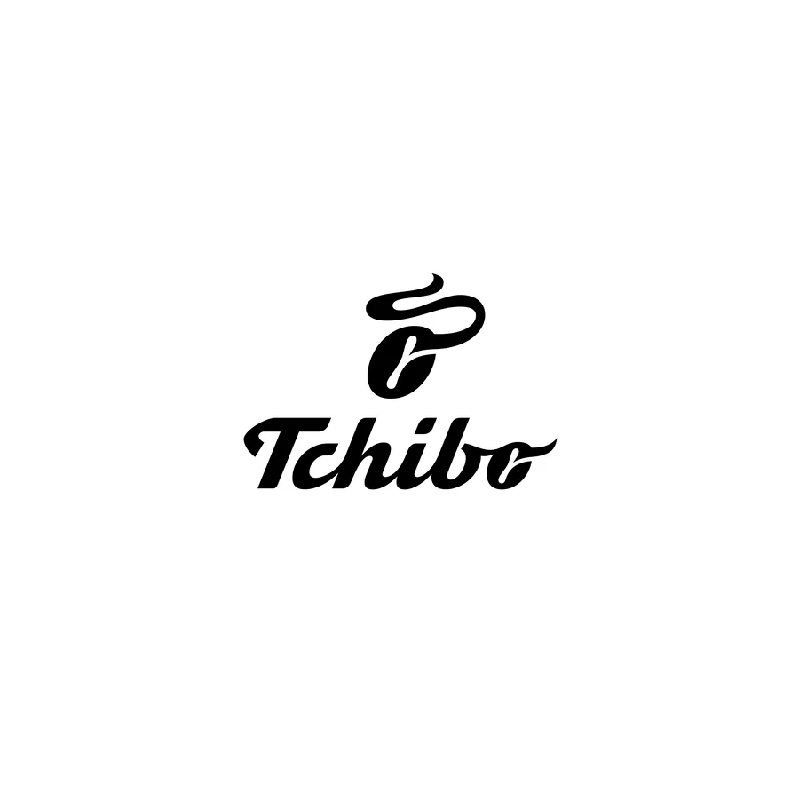 Logo spoločnosti Tchibo v čiernej farbe na bielom pozadí.
