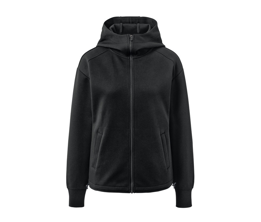 Čierna mikina s kapucňou na zips.