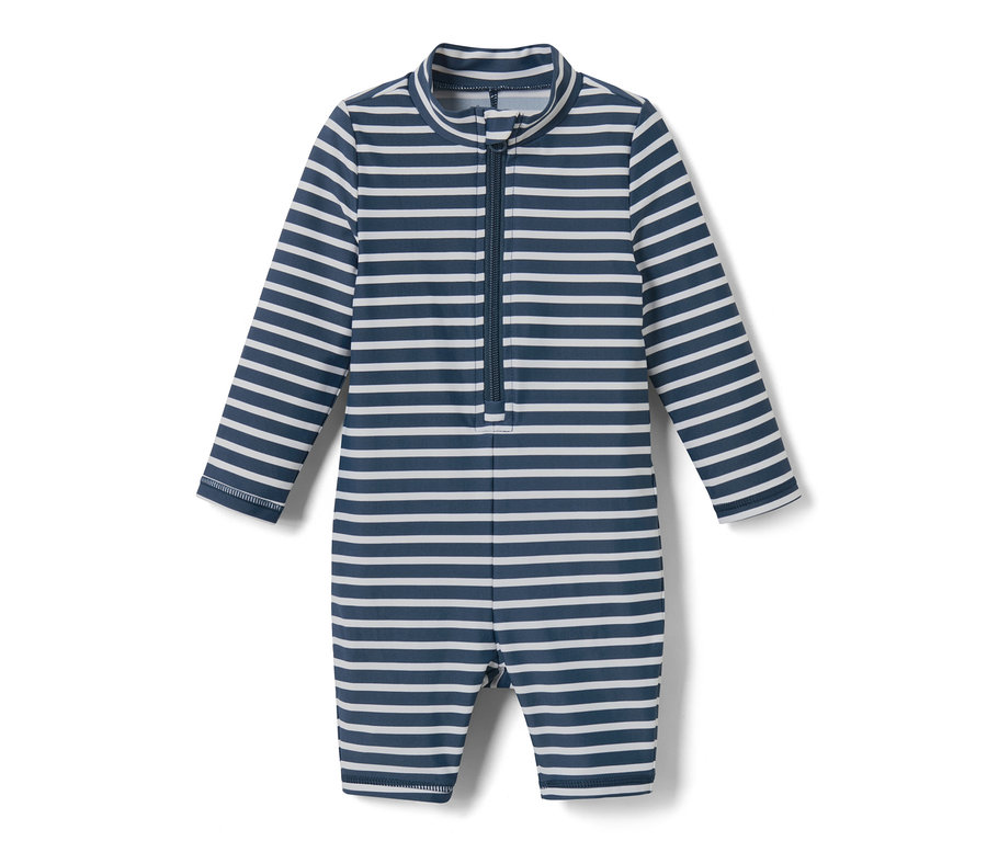 Detský overal s UV faktorom 80, s pásikmi.