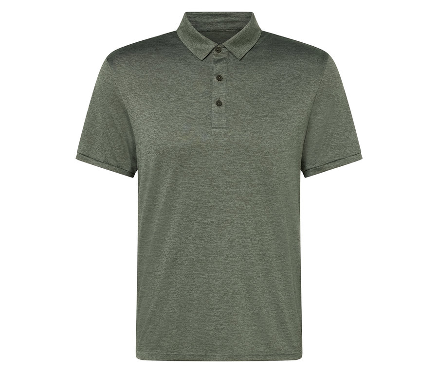 Zelené polo s tromi gombíkmi.