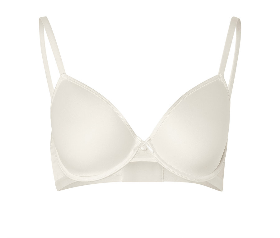 Biela podprsenka »Spacer« s kosticami a nastaviteľnými ramienkami.