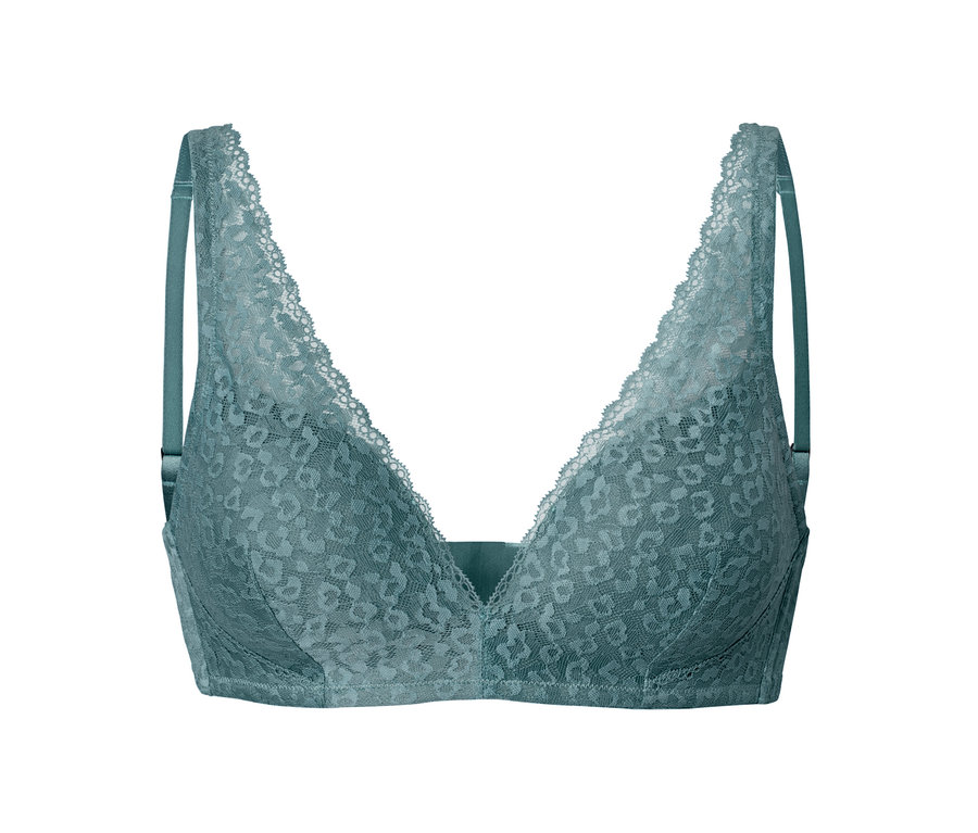 Zelená podprsenka s mäkkými košíčkami.