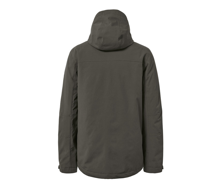 Pohľad zozadu na outdoorovú bundu 3 v 1 s vestou.