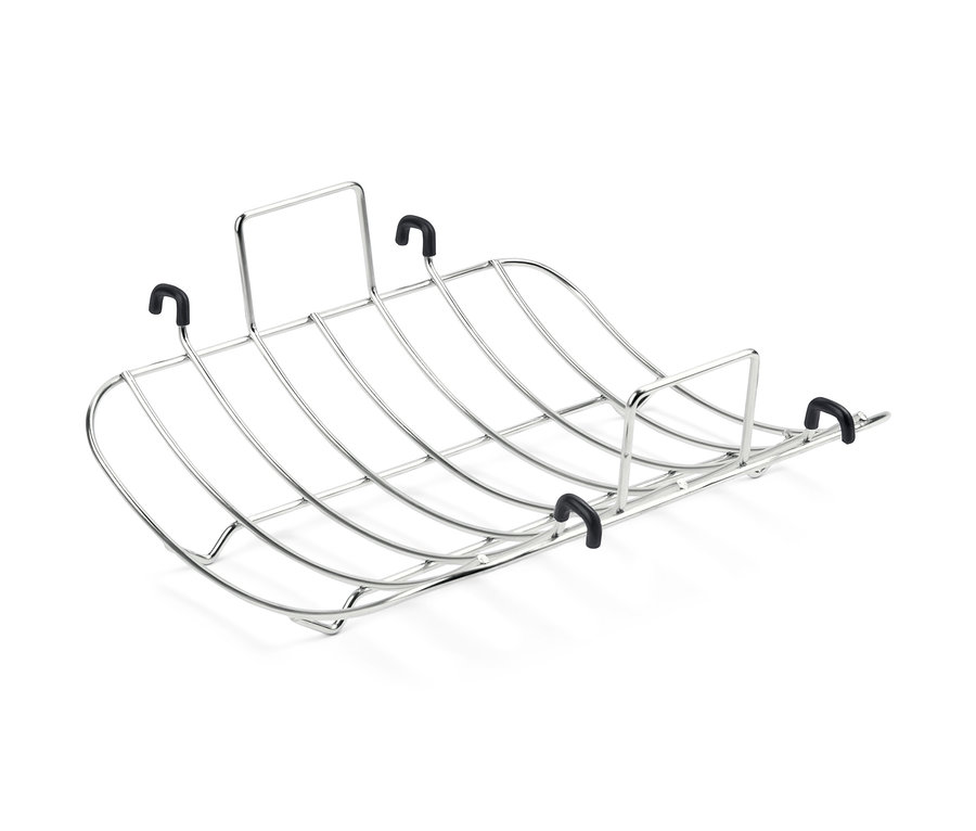 XL pekáč z ušľachtilej ocele s roštom na bielom pozadí.