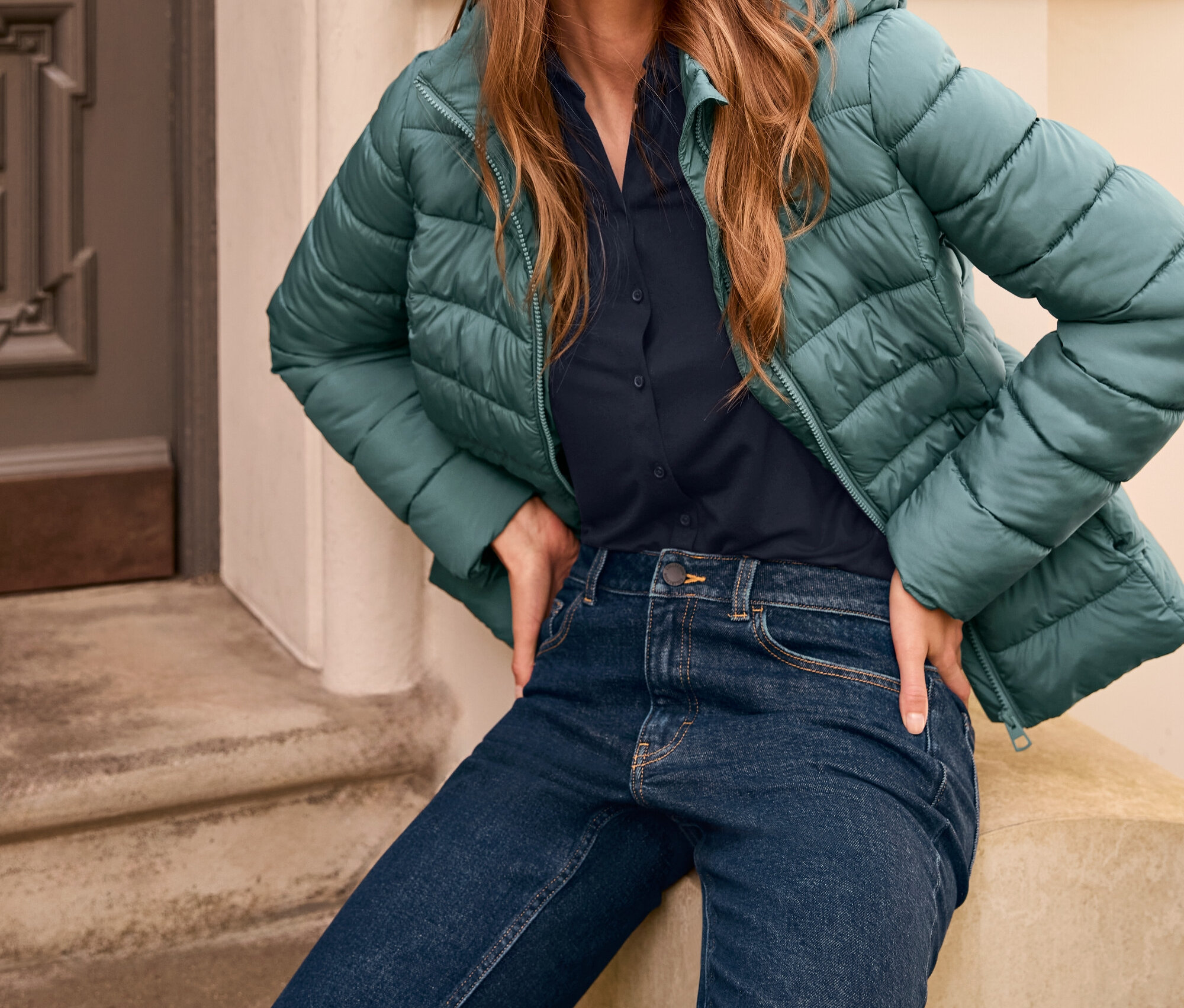 Tchibo - Moderné džínsy – strih »Ava«, tmavomodrý denim