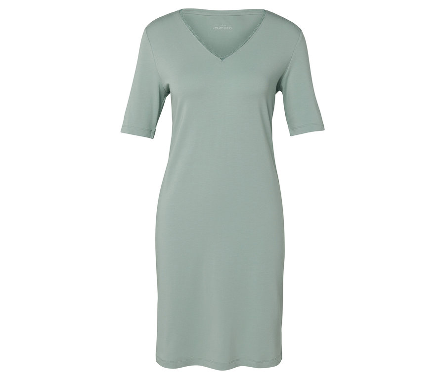 Svetlozelené šaty s krátkymi rukávmi a výstrihom do V.