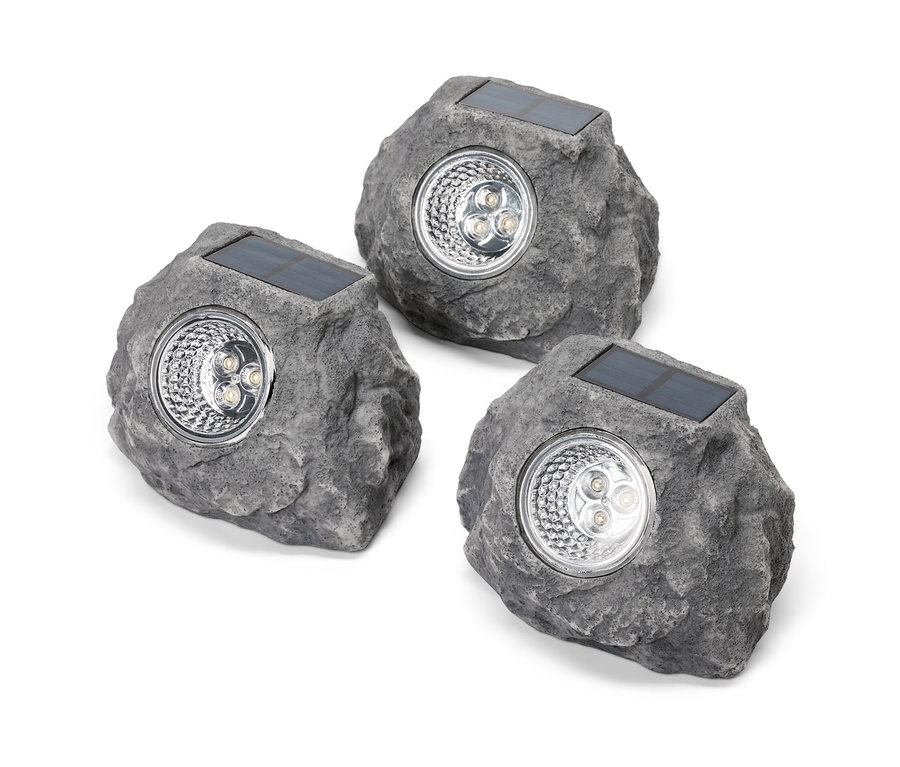Tri prémiové solárne LED kamene.