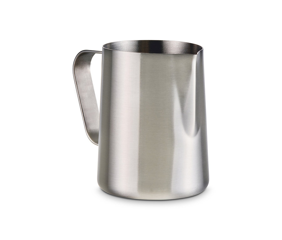 Kanvička na mlieko z ušľachtilej ocele s objemom 300 ml.
