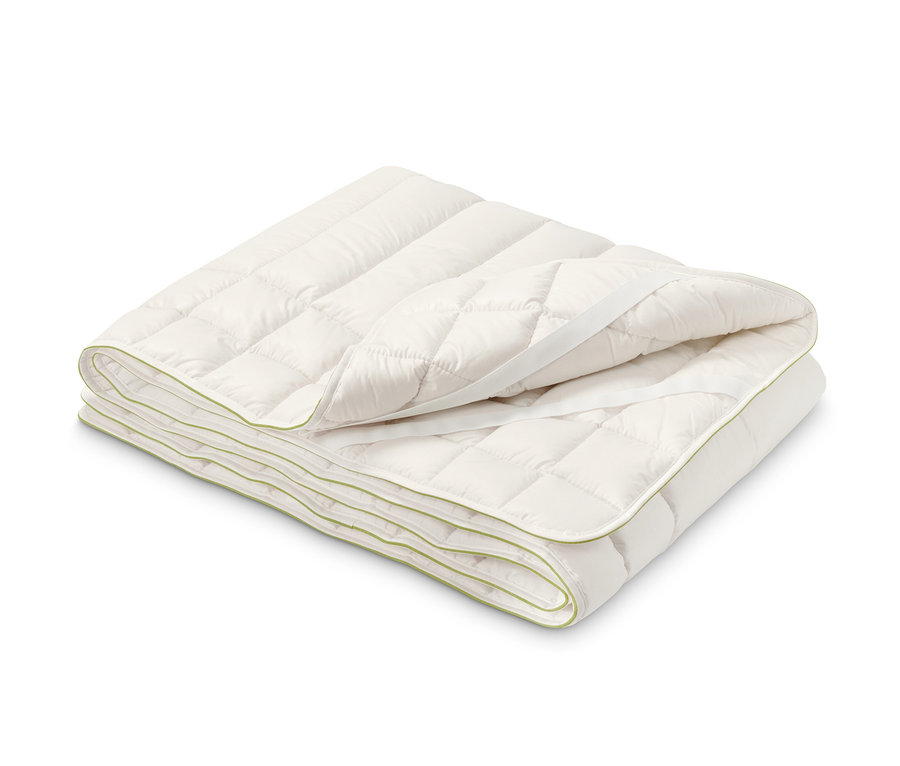 Zložená podložka na matrac so strižnou vlnou s lemom.