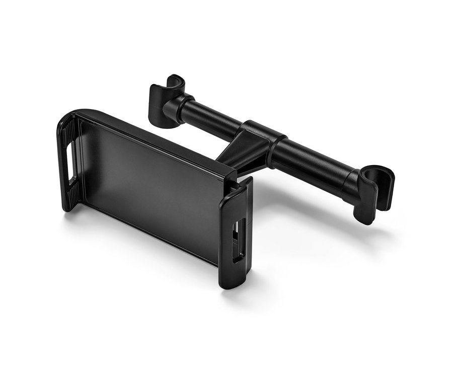 Čierny držiak tabletu do auta.