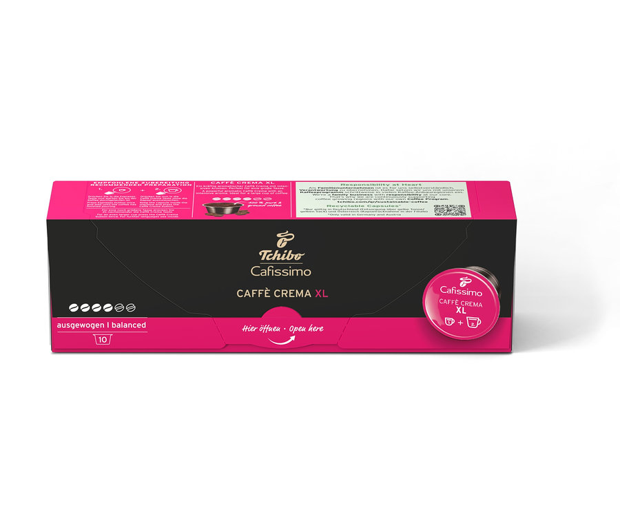 Balenie kapsúl Cafissimo Caffè Crema XL.