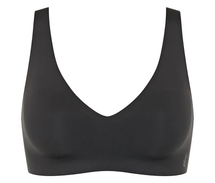 Čierna podprsenka sloggi ZERO Feel 2.0 Soft Bra na bielom pozadí.