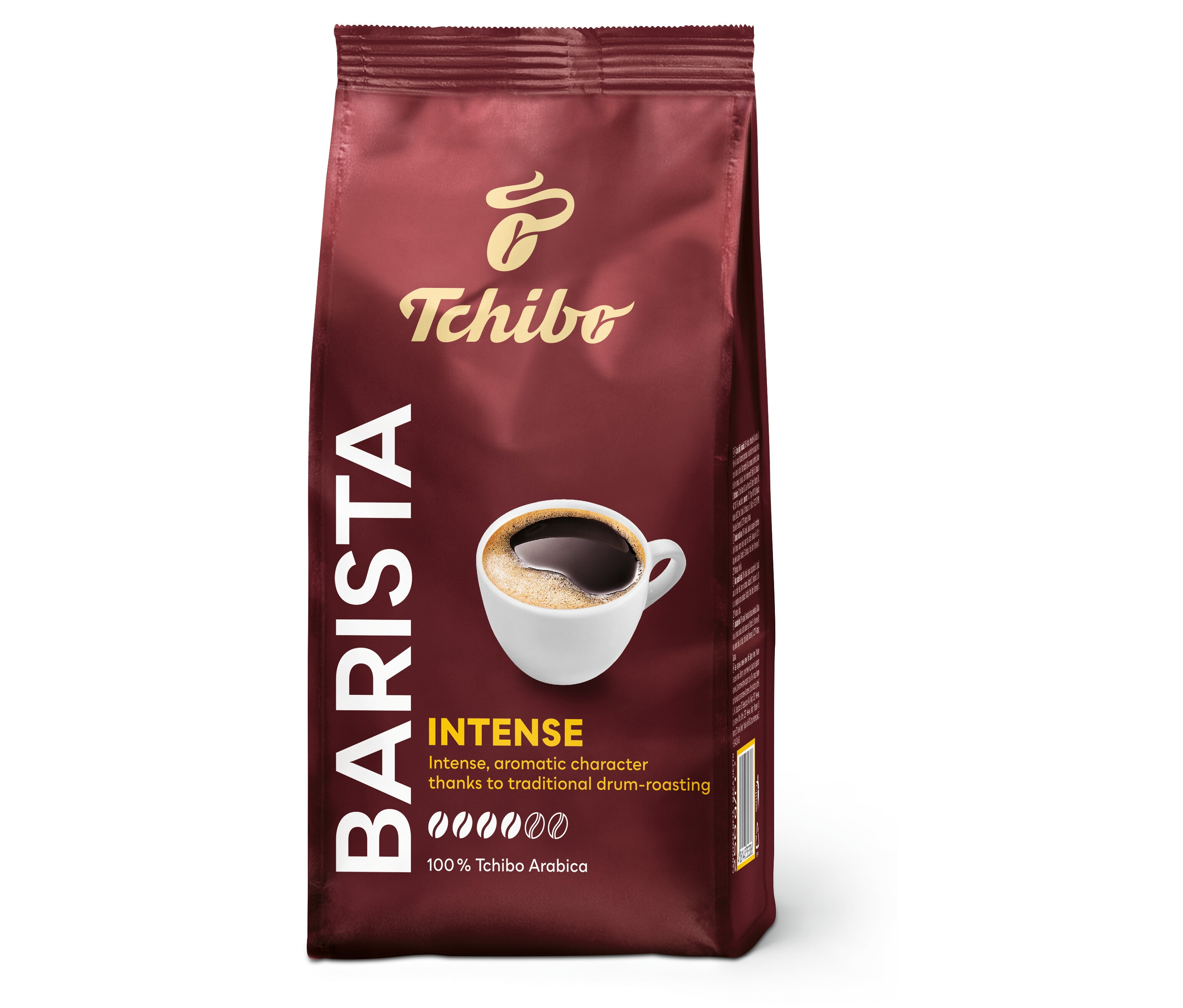 Balenie mletej kávy Tchibo Barista Intense. Na obale je obrázok šálky kávy.