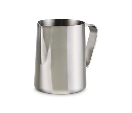 Kanvička na mlieko z ušľachtilej ocele s objemom 300 ml.