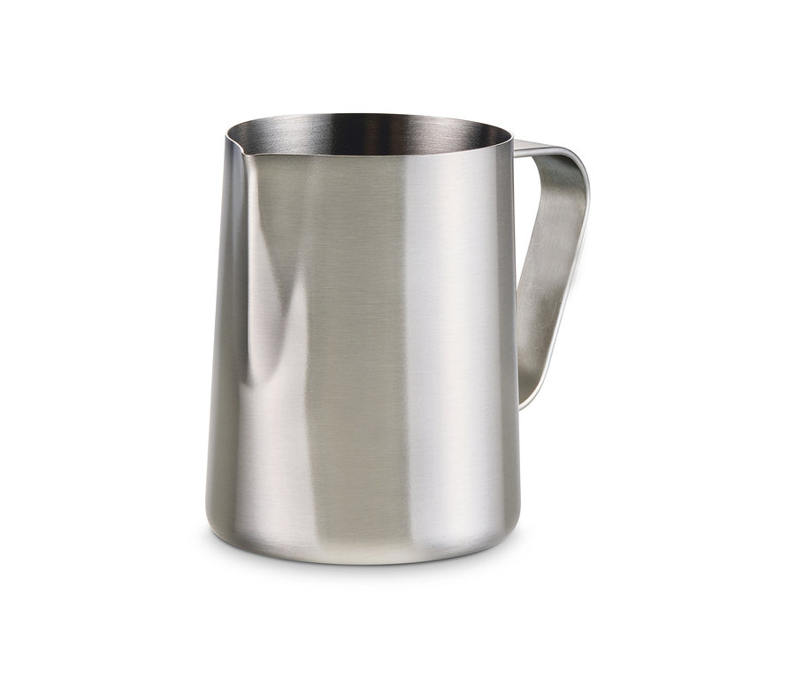 Kanvička na mlieko z ušľachtilej ocele s objemom 300 ml.