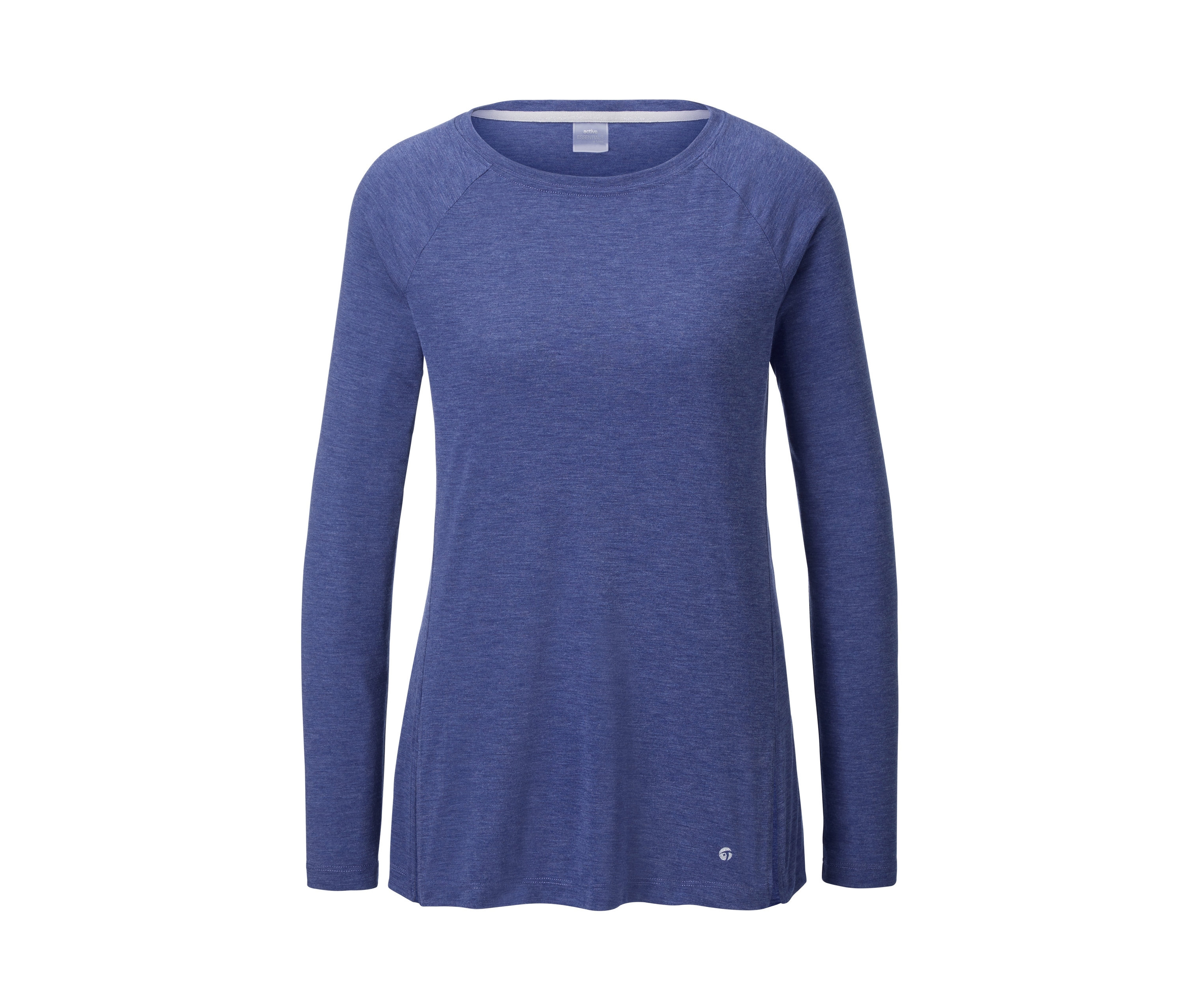 Modré wellness tričko s dlhým rukávom.