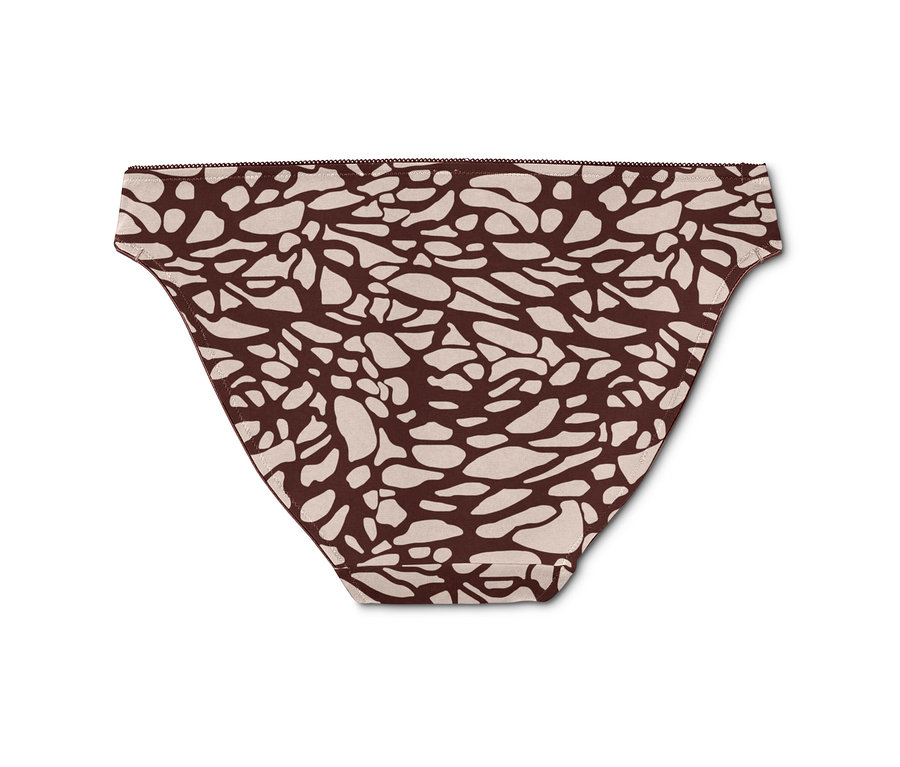 Hnedé nohavičky, 5 ks, s béžovým vzorom.