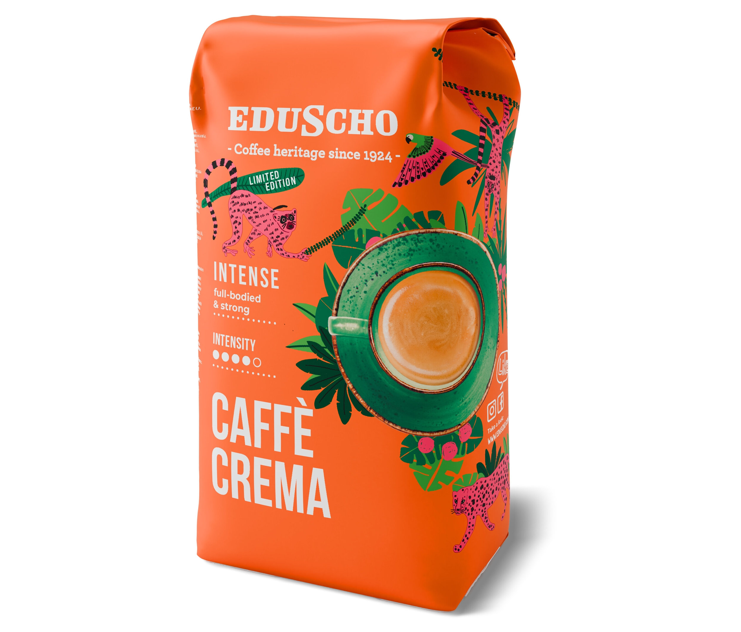 Eduscho Caffè Crema Intense - 1 kg zrnkovej kávy - Intenzita: 4/5