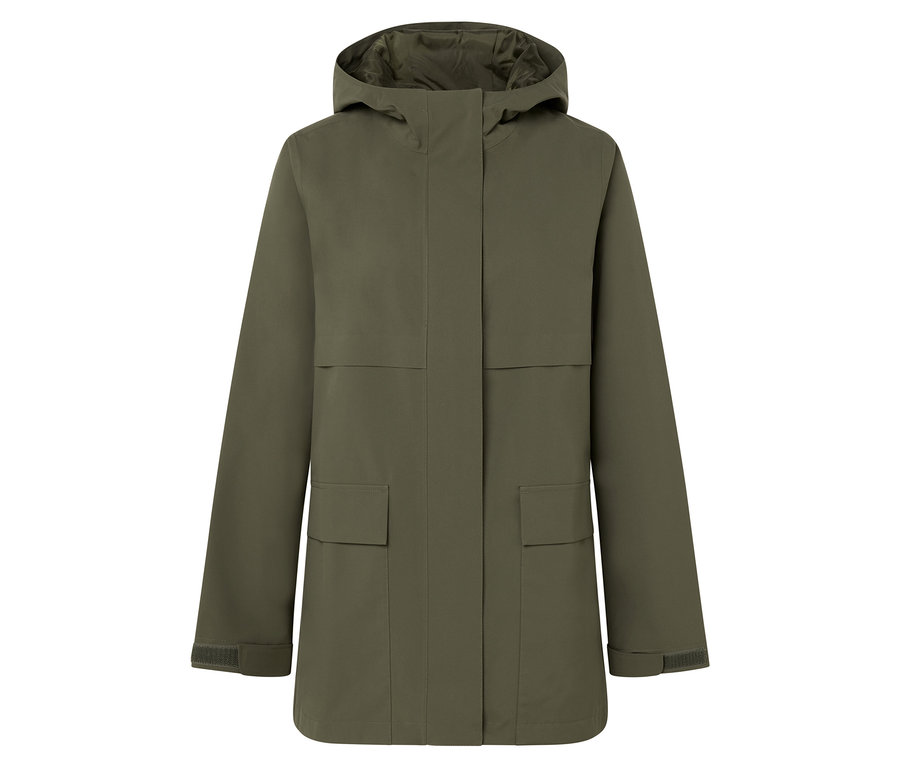 Zelená bunda s kapucňou.