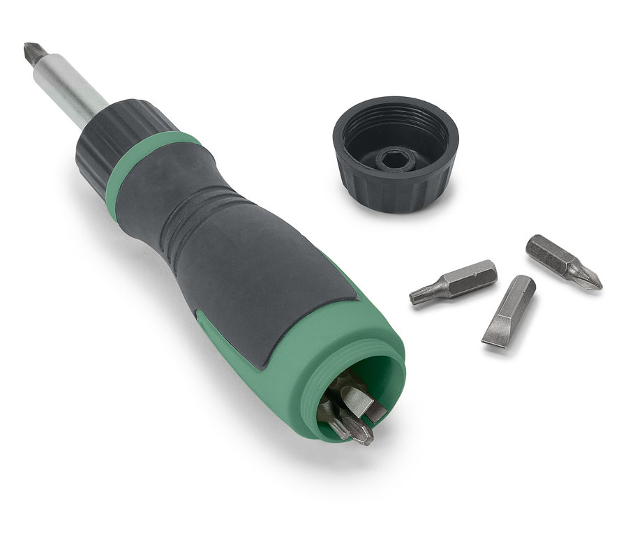 Magnetický račňový skrutkovač s nadstavcami.