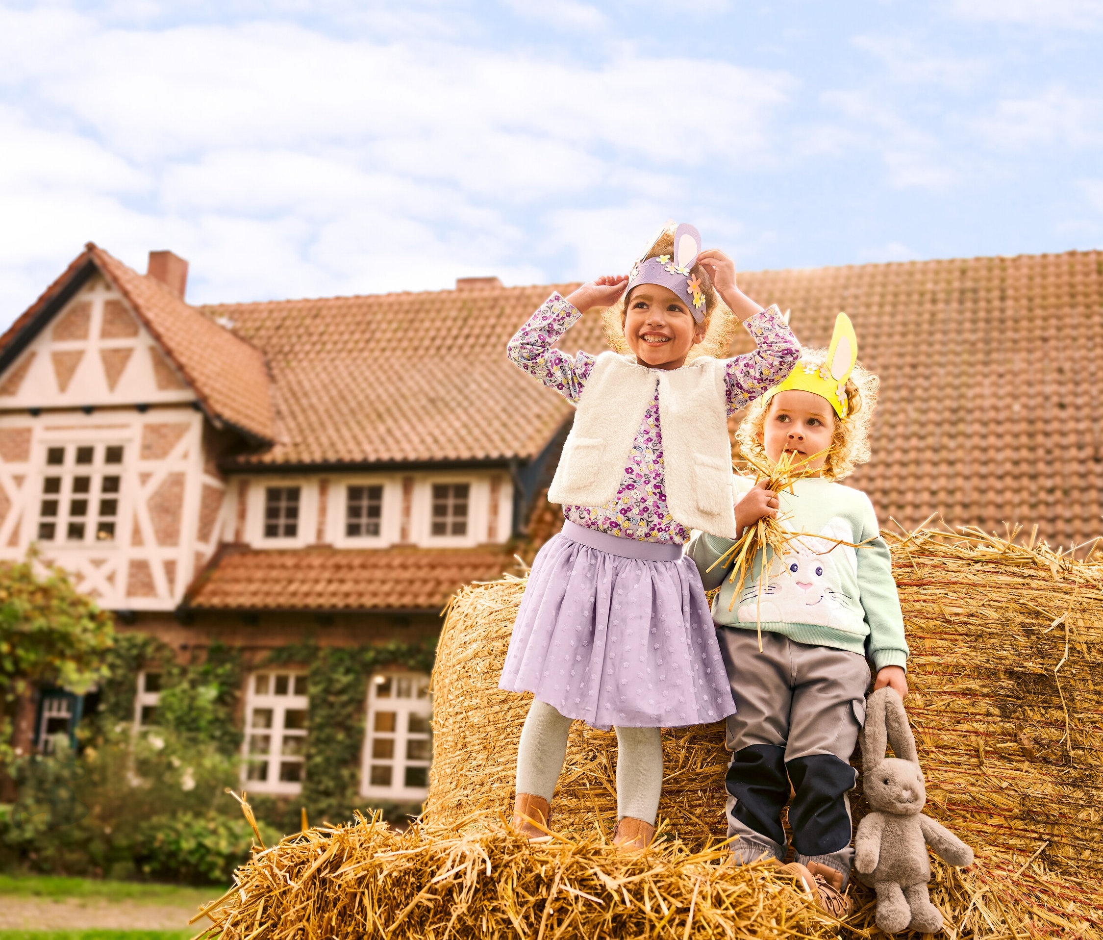 Tchibo - Detské tričká s dlhým rukávom a aplikáciou, 2 ks, kvety