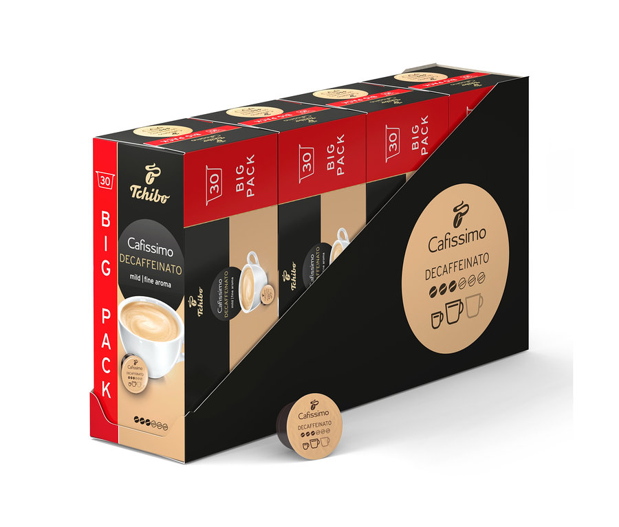 Balenie kávových kapsúl Cafissimo Decaffeinato.