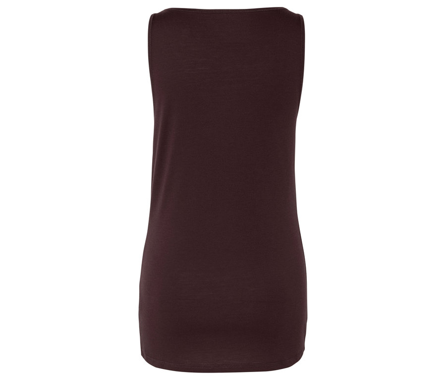 Bordový top bez rukávov.