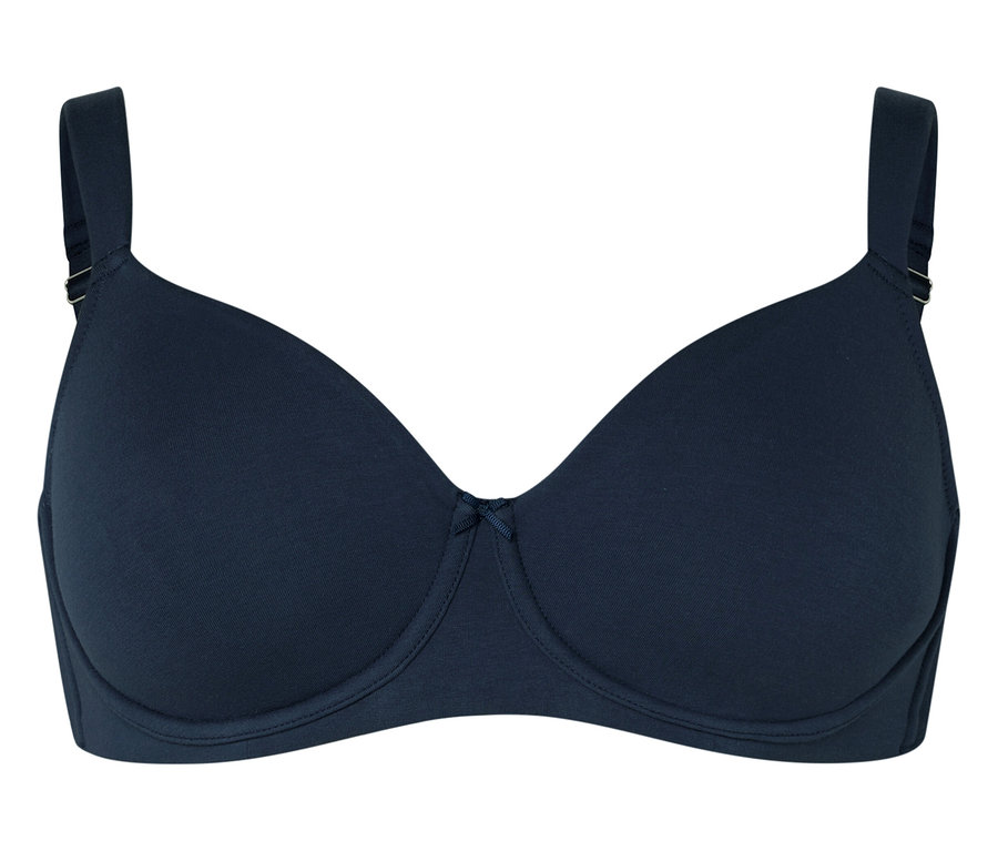 Tmavomodrá podprsenka s kosticami.