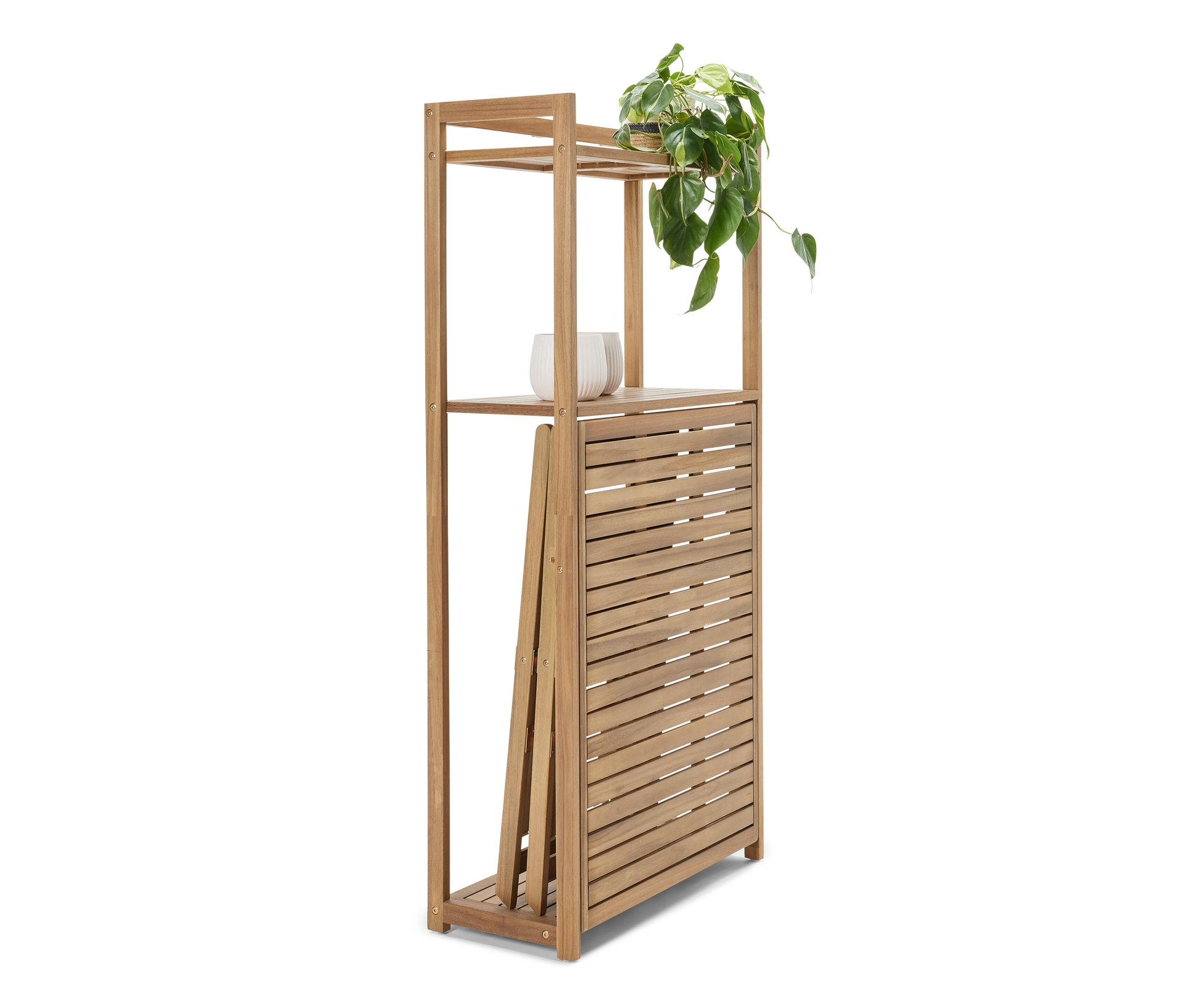 Tchibo - Balkónová jedálenská súprava »Lenja« s regálom - 70x35x160cm - farba: -