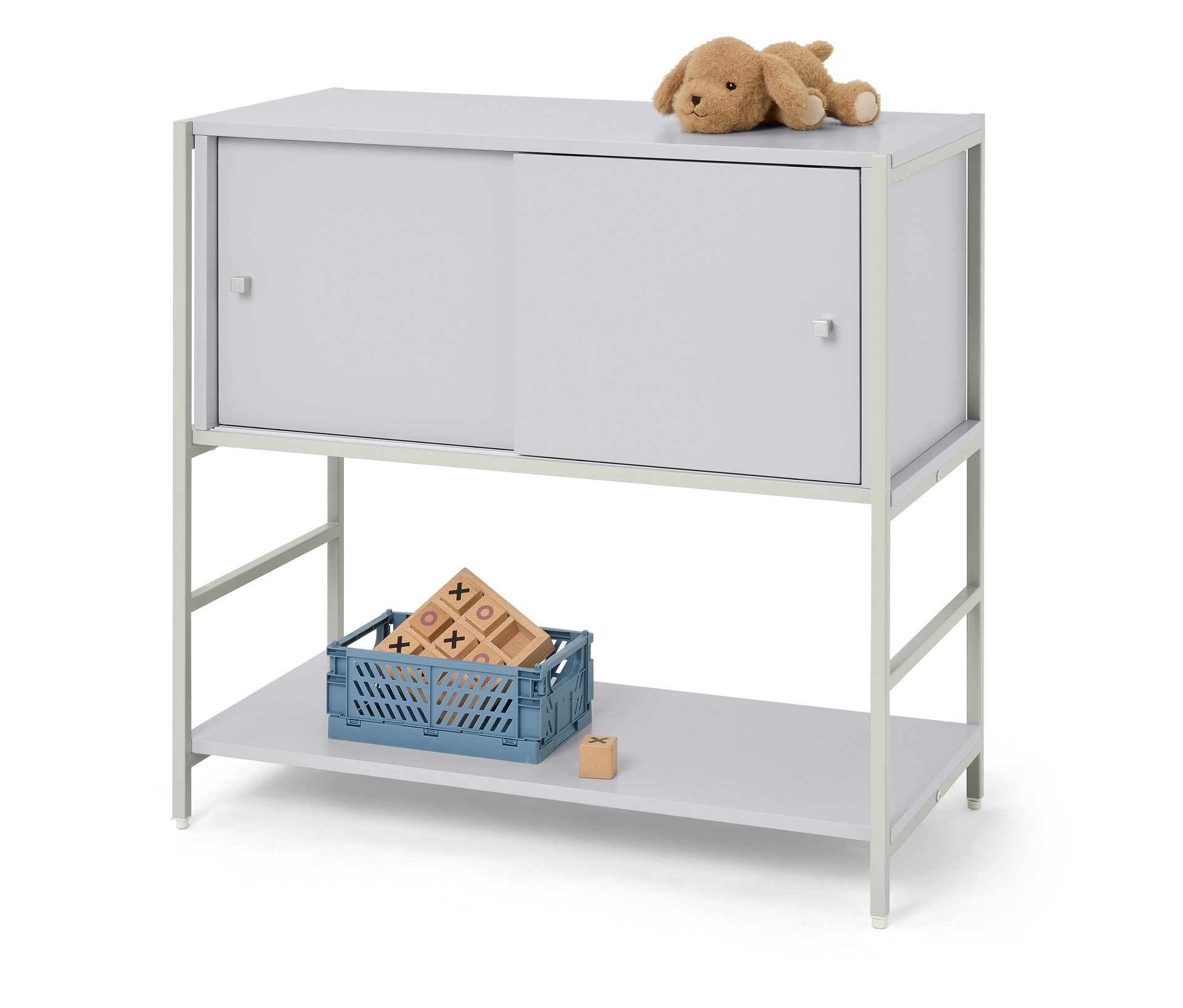 E-shop Detský komoda "GRADE" s posuvnými dverami, sivá