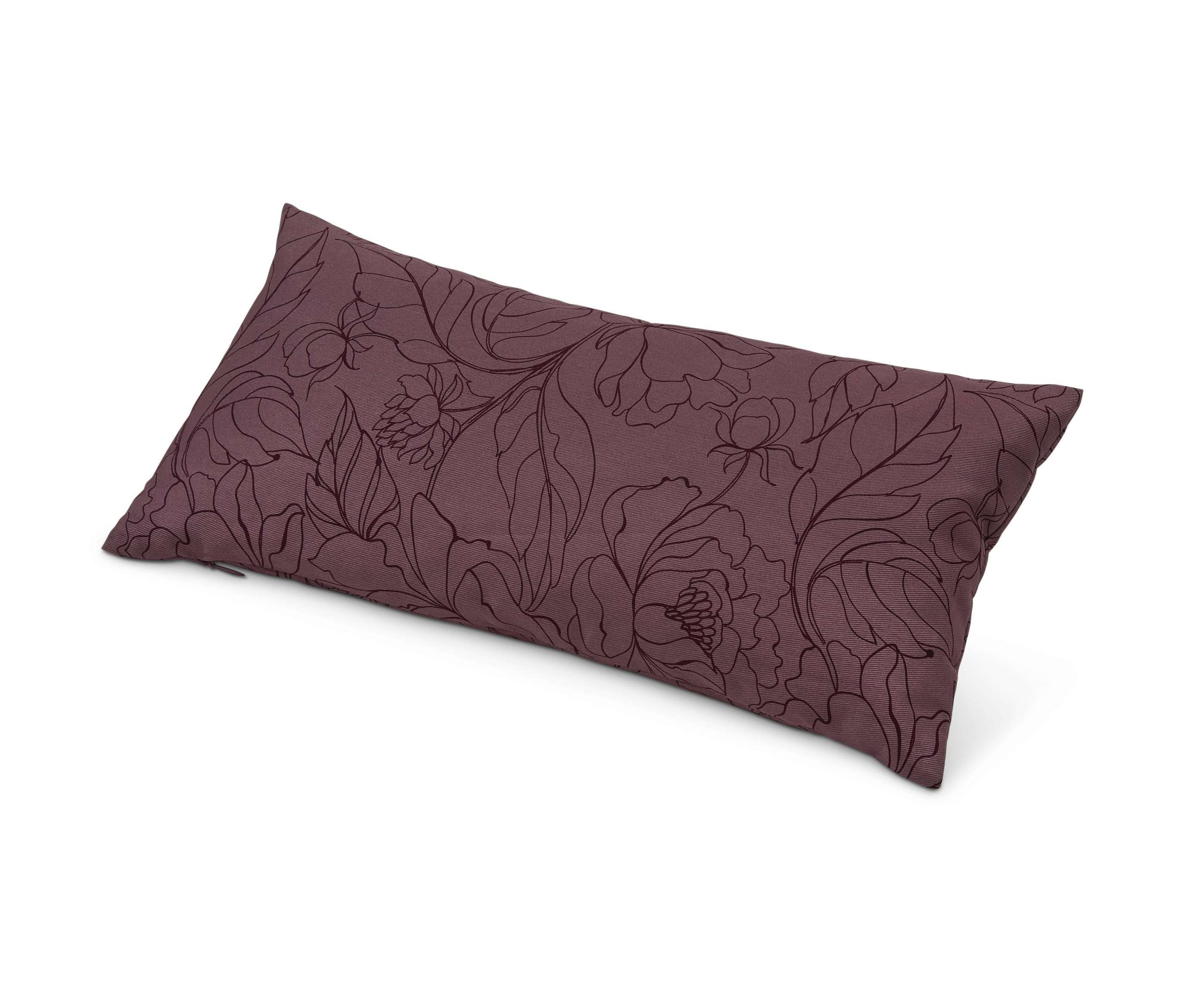 Vankúšik s výplňou z borovice limbovej, cca 40 x 20 cm, s kvetinovým vzorom.