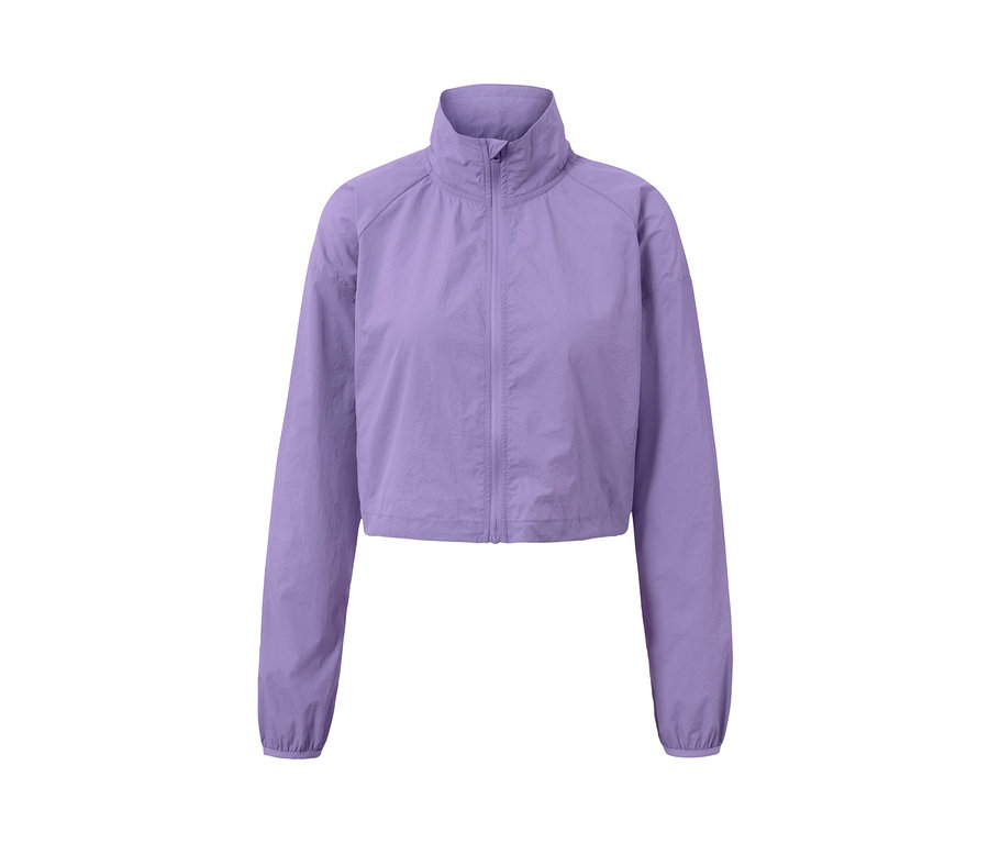 Fialová bežecká bunda 3 v 1 so zipsom.