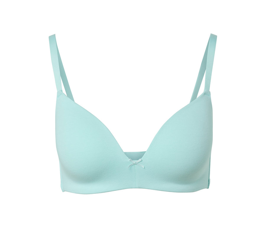 Akvamarínová podprsenka s mäkkými košíčkami.