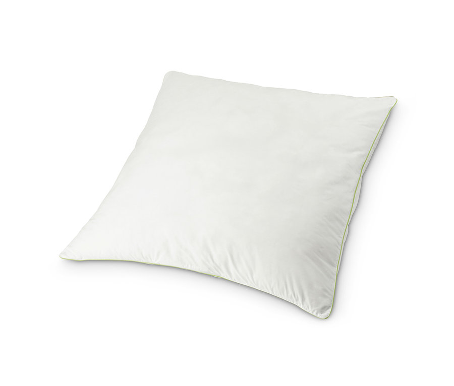 Biely vankúš z peria irisette® greenline s rozmermi cca 80 x 80 cm.