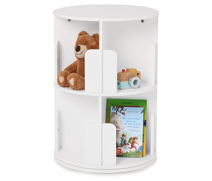 Otočná polica na knihy s 2 úrovňami