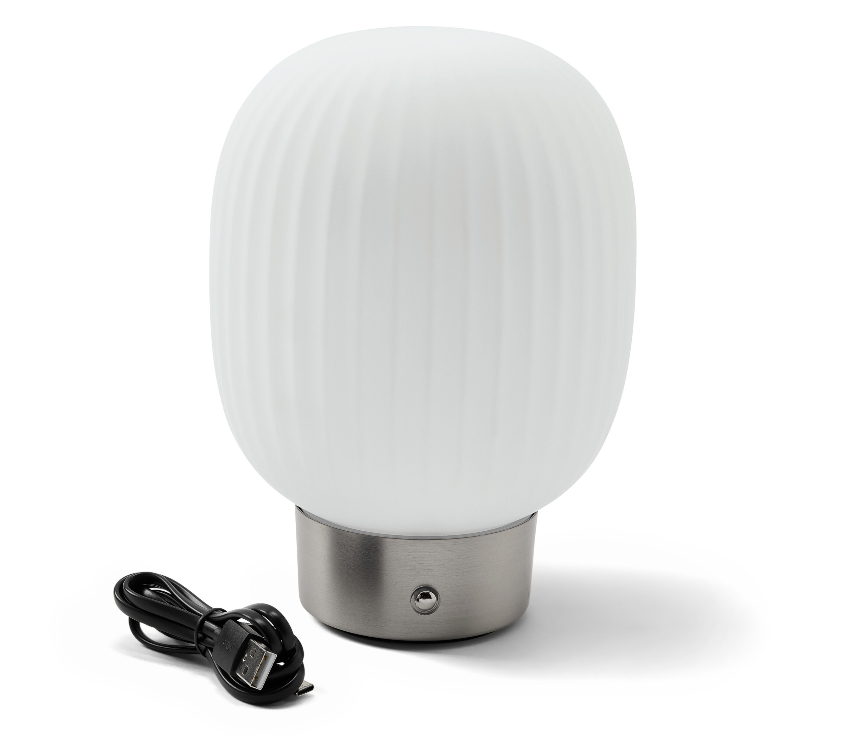 E-shop Stolová LED lampa s akumulátorom so skleneným tienidlom