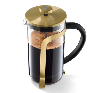 Zlatá kanvica french press 800 ml na 6 šálok.