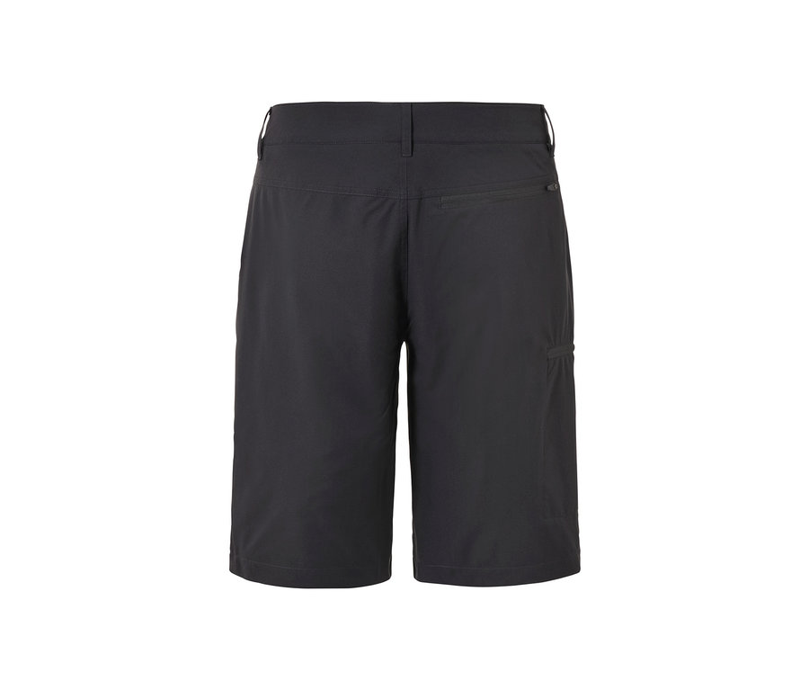 Detailný pohľad zozadu na softshellové funkčné šortky.