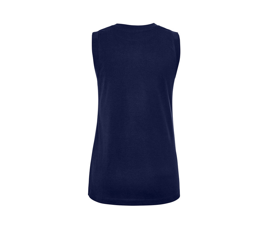 Tmavomodrý športový top bez rukávov.
