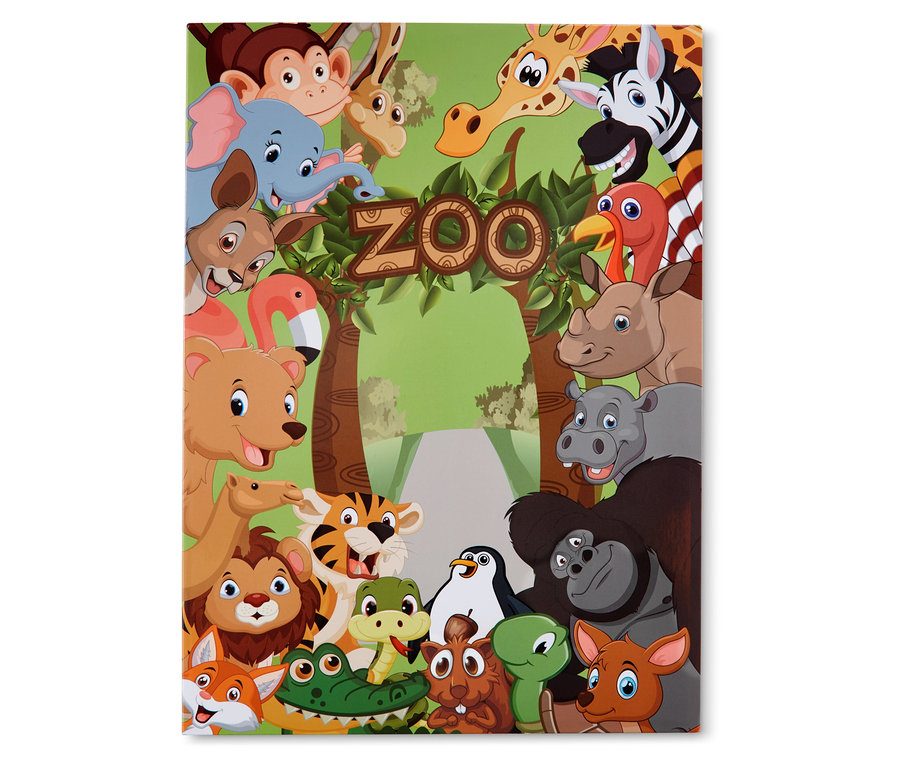 Obrázok magnetickej hracej knižky s motívom ZOO a kreslenými zvieratami.