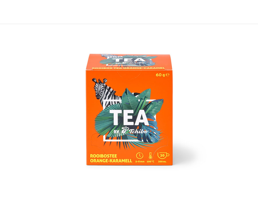 Čaj TEA by Tchibo Rooibos s príchuťou pomaranča a karamelu - 8 x 20 čajových vrecúšok.
