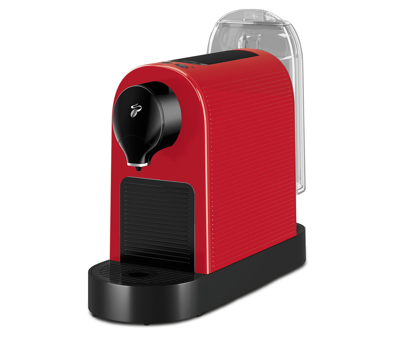 Červený kávovar Cafissimo pure+.