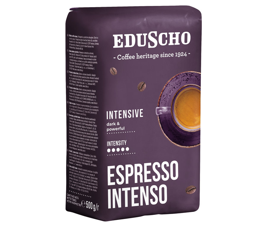Balenie zrnkovej kávy EDU Espresso Intenso 500g.