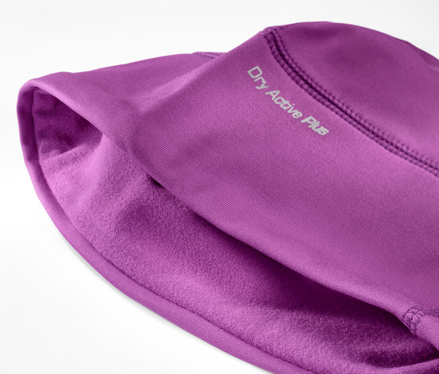 Detail fialovej termo čiapky Funkčná termočiapka, vínová.